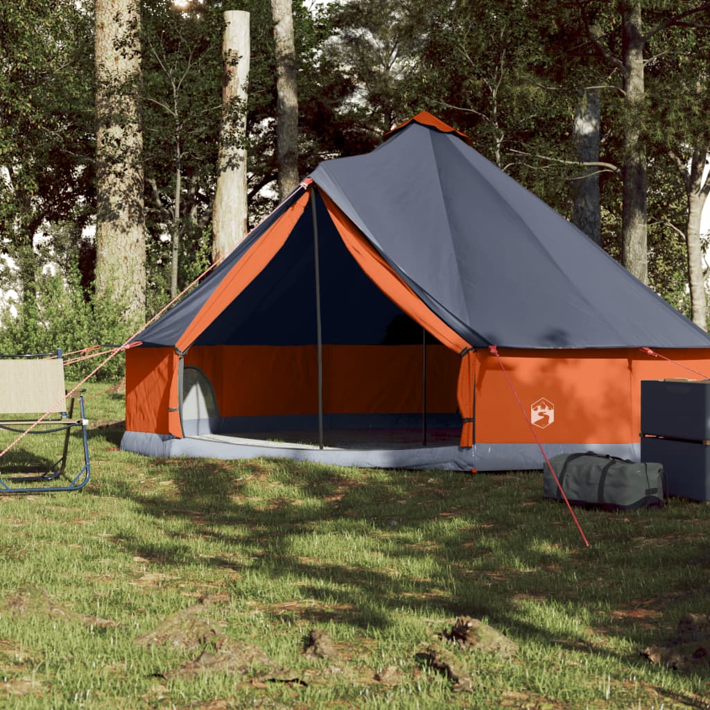 vidaXL Family Tent Tipi 6-Person Grey and Orange Waterproof