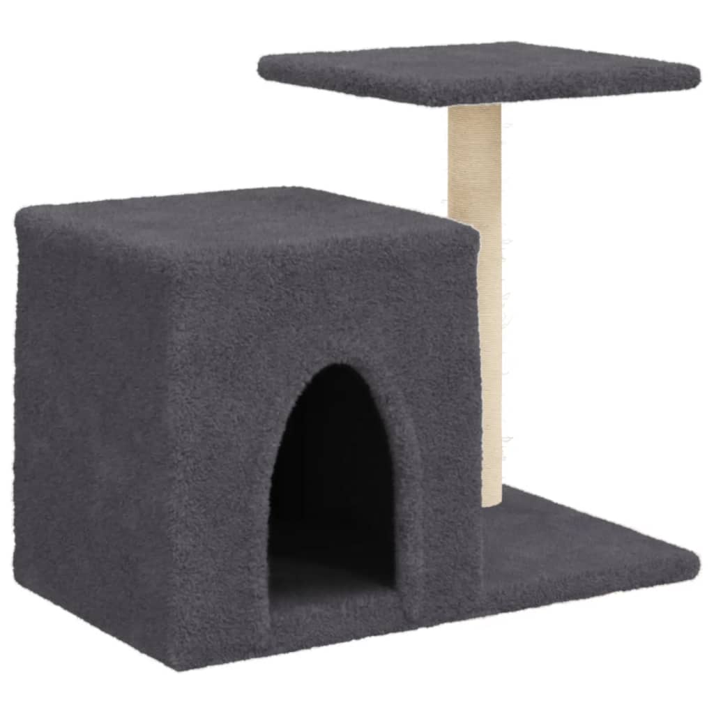 vidaXL Cat Tree with Sisal Scratching Posts Dark Grey 50.5 cm