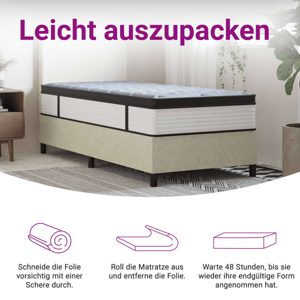 vidaXL Pocket Spring Mattress Medium Plus 70x200 cm