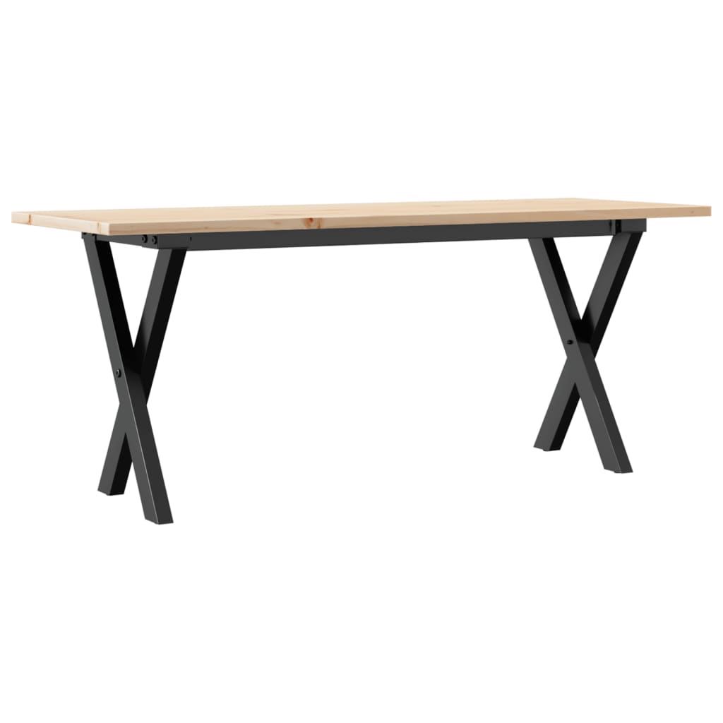 vidaXL Coffee Table X-Frame 110x40x45 cm Solid Wood Pine and Cast Iron