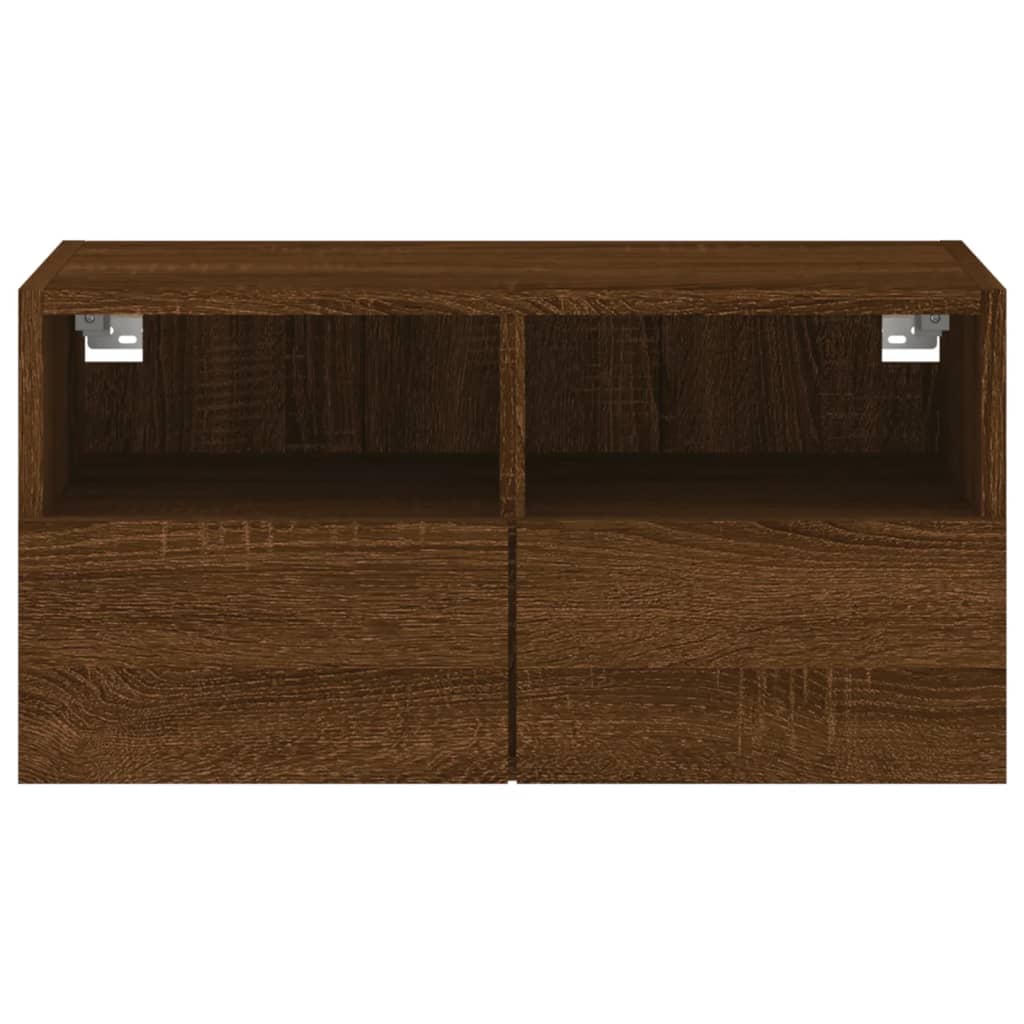 vidaXL TV Wall Cabinet Brown Oak 60x30x30 cm Engineered Wood