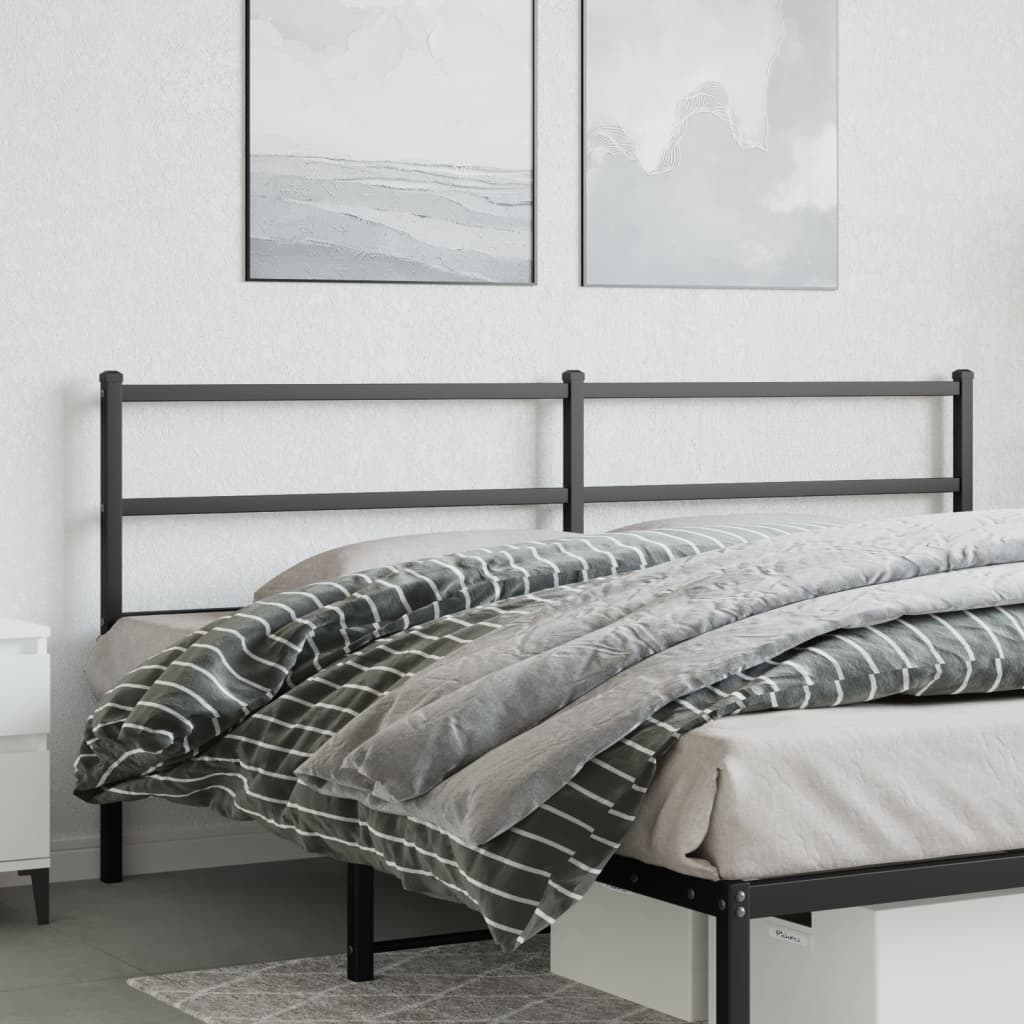 vidaXL Metal Headboard Black 200 cm