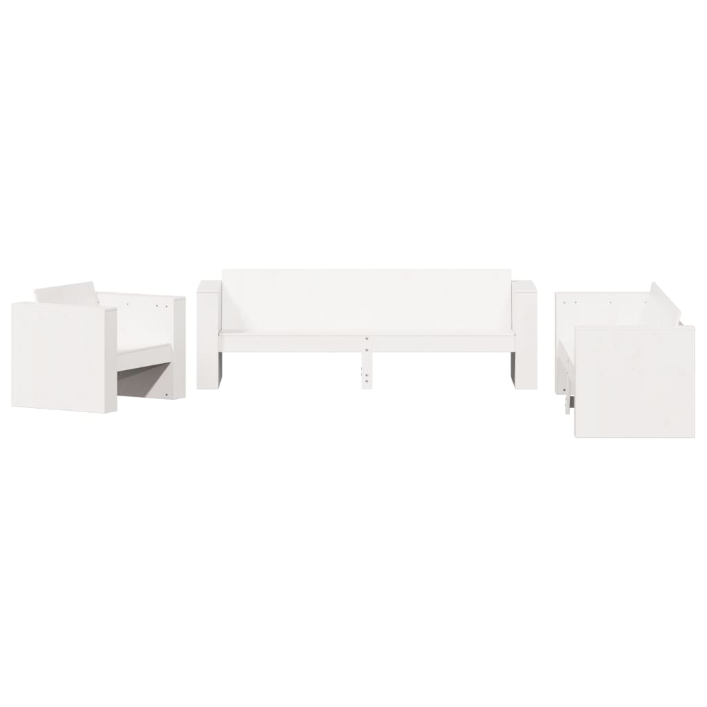 vidaXL 2 Piece Garden Lounge Set White Solid Wood Pine