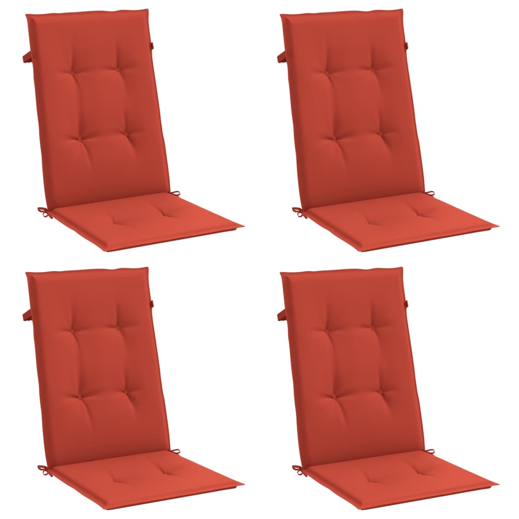 vidaXL Highback Chair Cushions 4 pcs Melange Red 120x50x4 cm Fabric