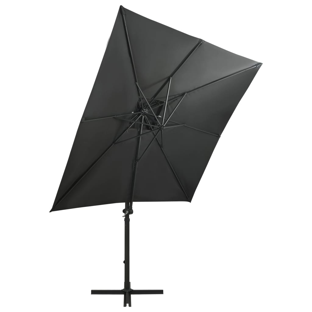 vidaXL Cantilever Garden Parasol with Pole and LED Lights Anthracite 250 cm