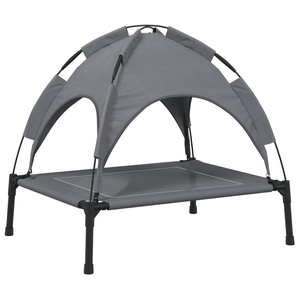 vidaXL Dog Bed with Canopy Anthracite Oxford Fabric and Steel