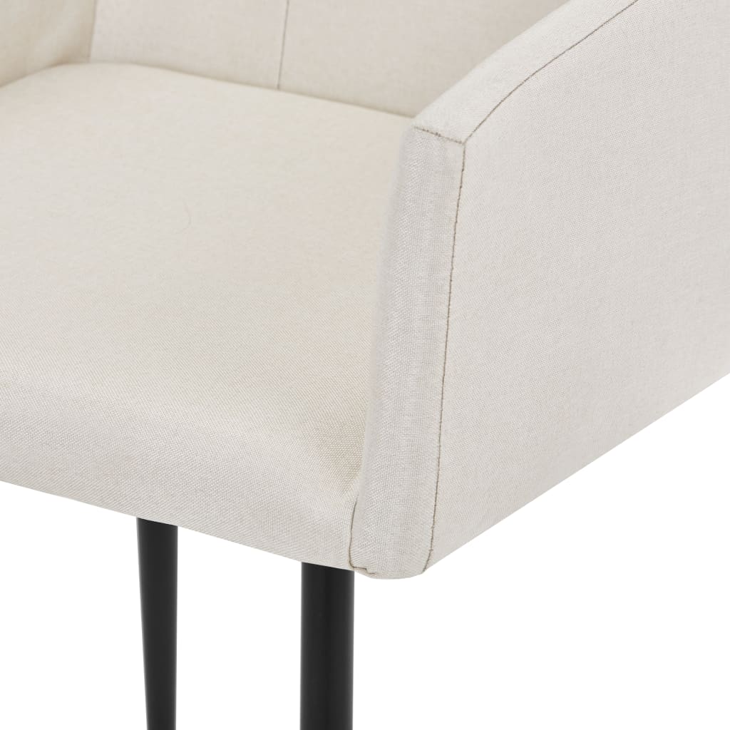 vidaXL Dining Chairs with Armrests 2 pcs Cream Fabric