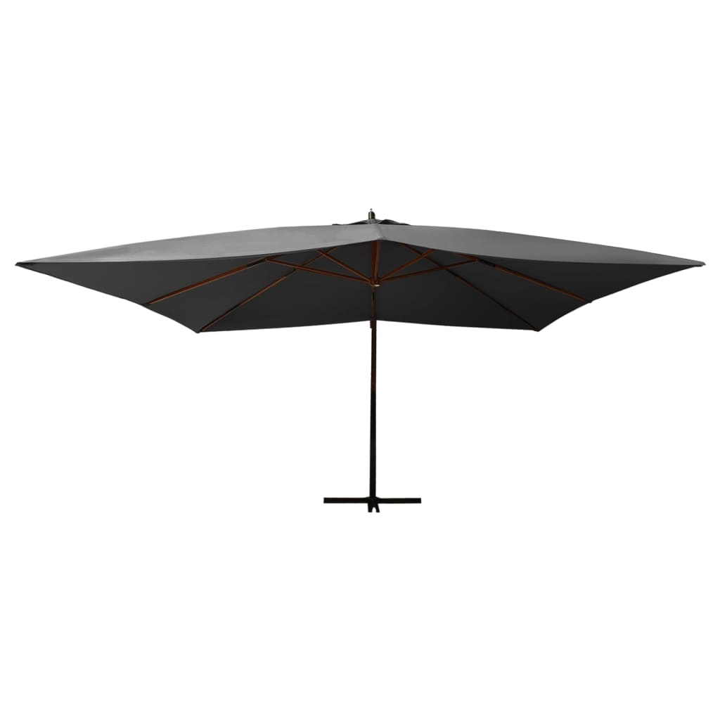 vidaXL Cantilever Garden Parasol with Wooden Pole 400x300 cm Anthracite