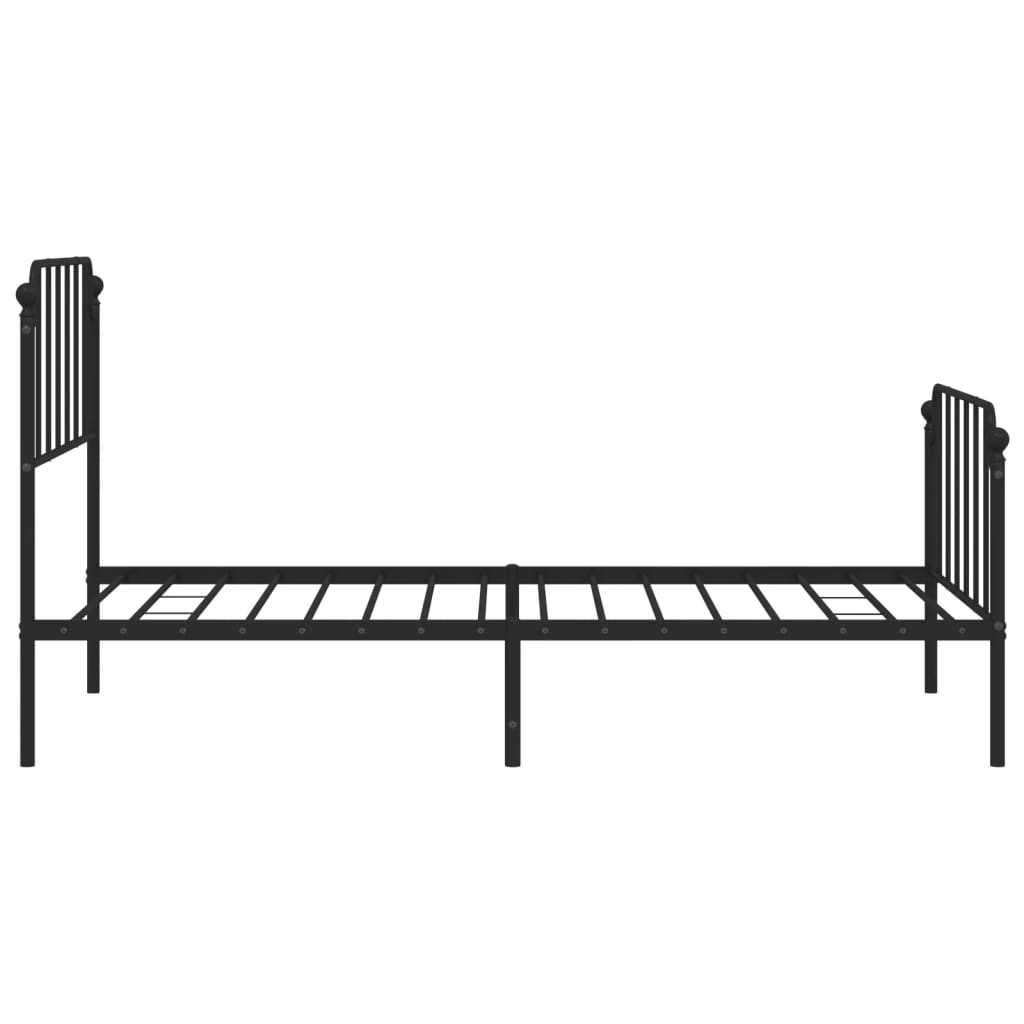 vidaXL Metal Bed Frame without Mattress with Footboard Black 100x190 cm