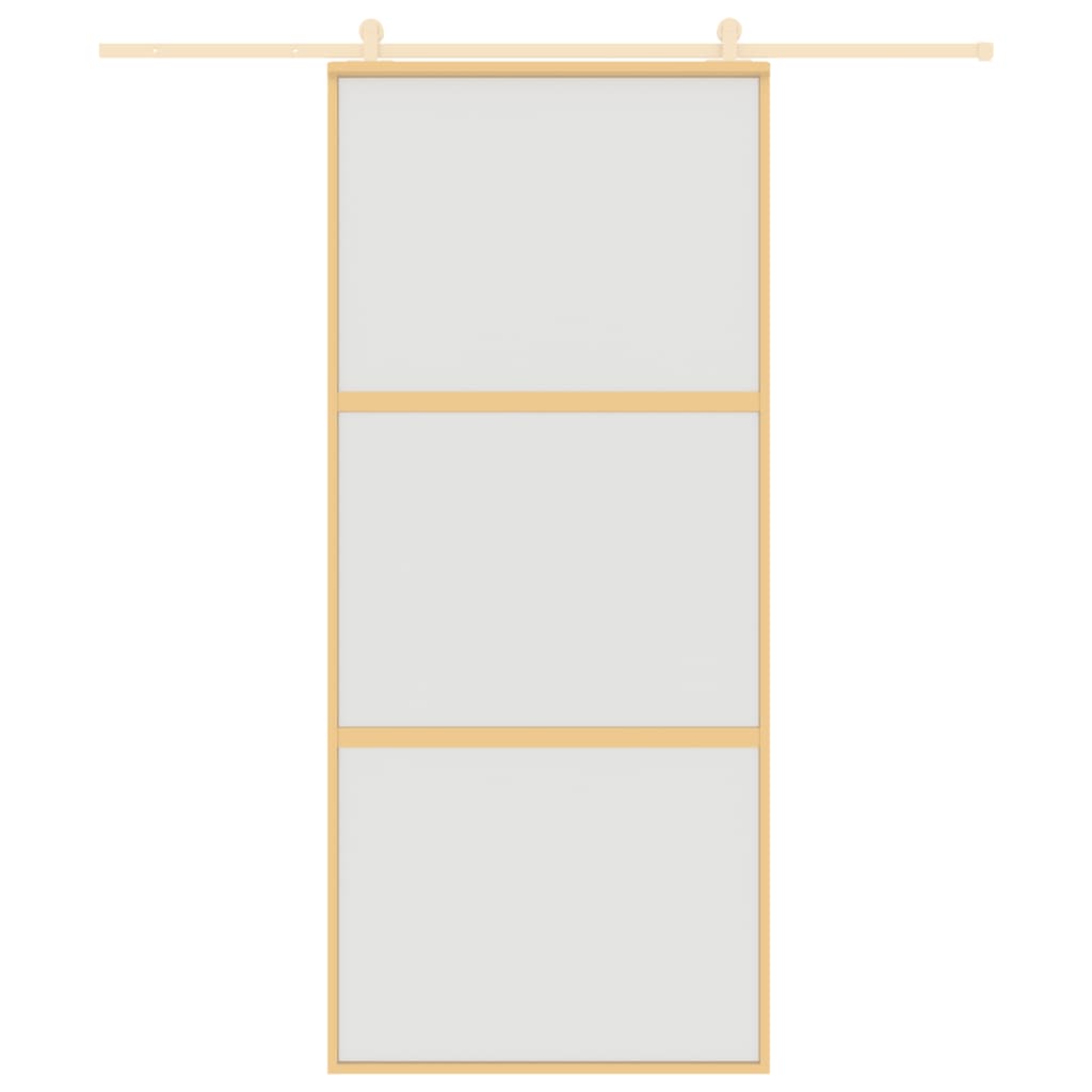 vidaXL Sliding Door Gold 90x205 cm Frosted ESG Glass and Aluminium