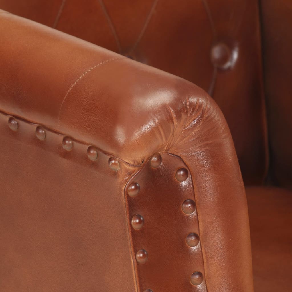 vidaXL Armchair Brown Real Leather