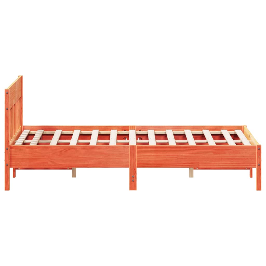 vidaXL Bed Frame without Mattress Wax Brown 140x190 cm Solid Wood Pine