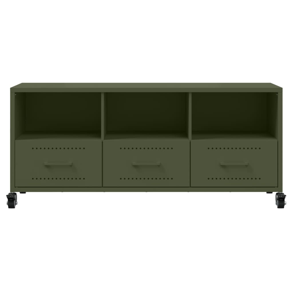 vidaXL TV Cabinet Olive Green 100.5x39x43.5 cm Steel