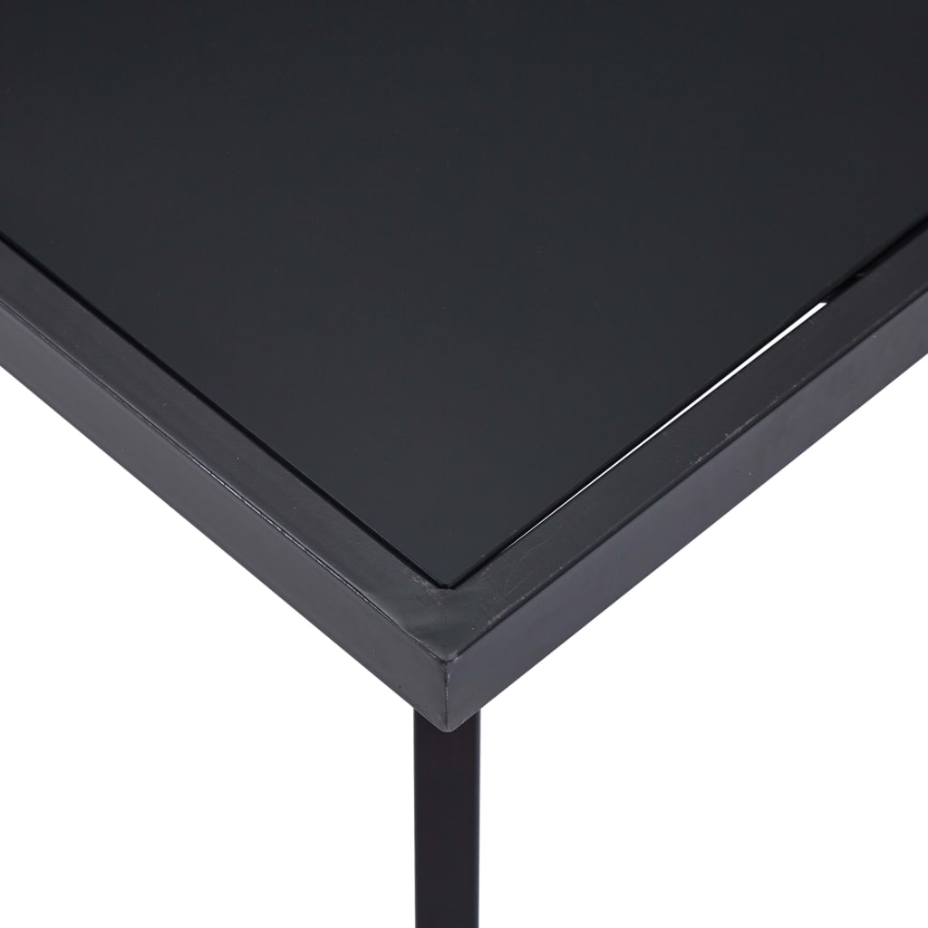 vidaXL Dining Table Black 200x100x75 cm Tempered Glass