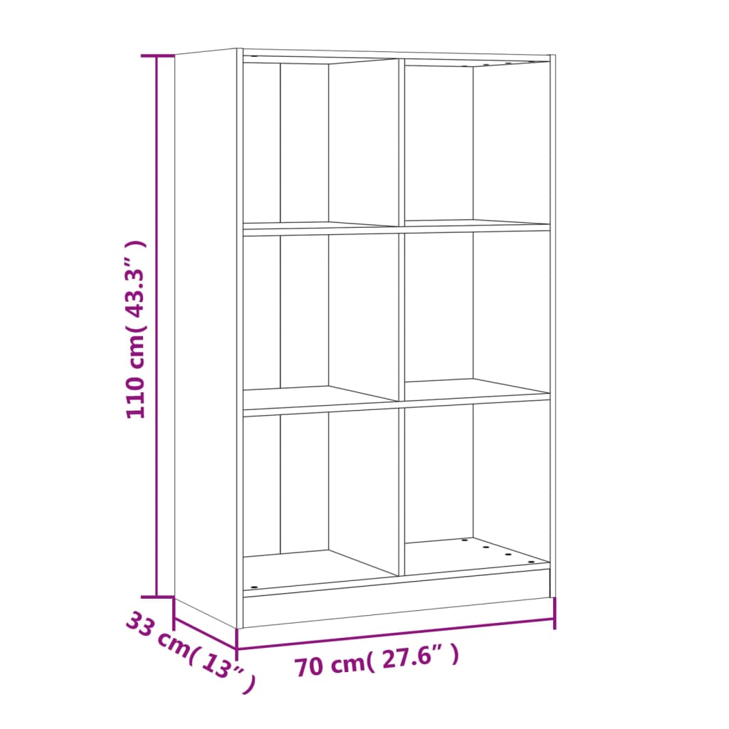 vidaXL Bookcase 70x33x110 cm Solid Wood Pine