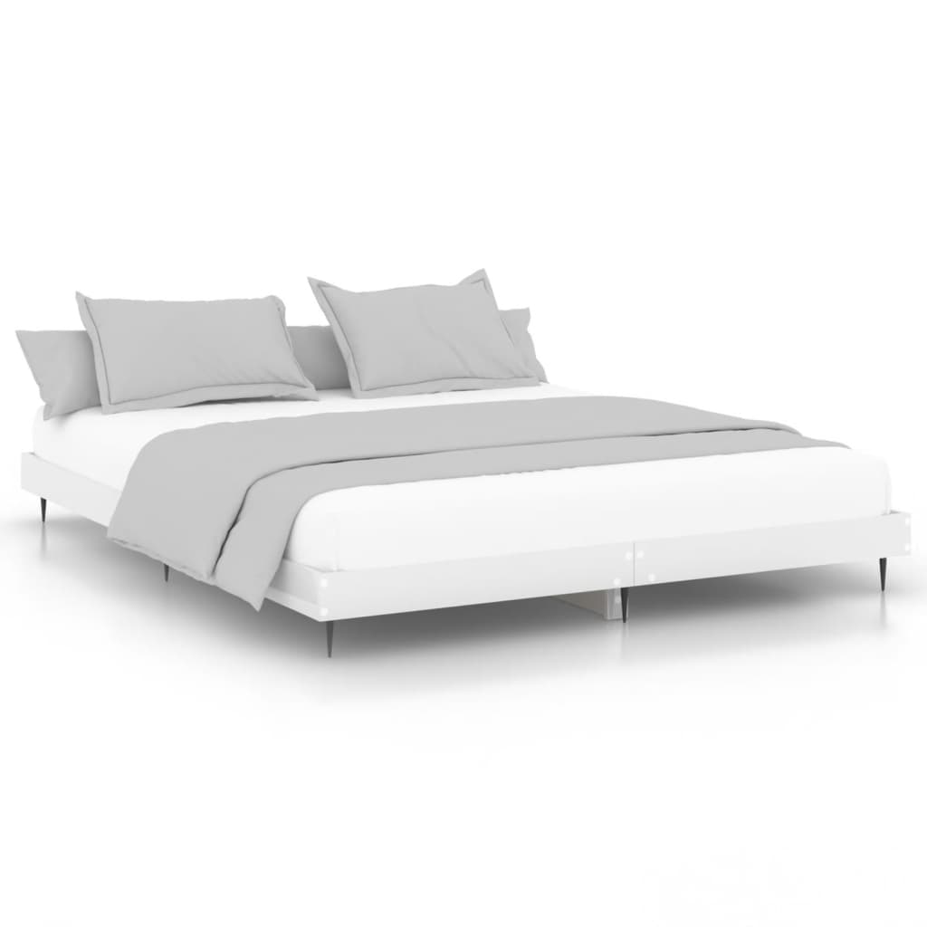 vidaXL Bed Frame without Mattress High Gloss White 140x200 cm