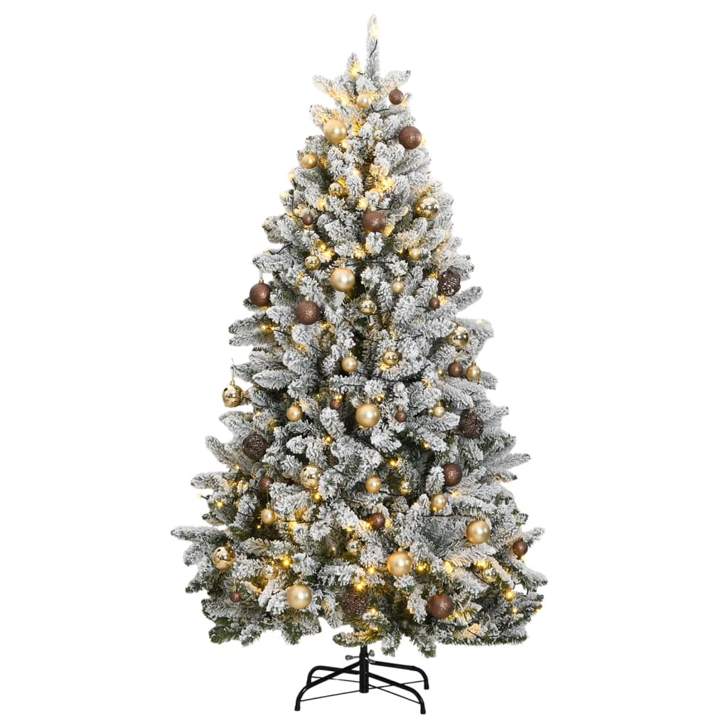 vidaXL Artificial Hinged Christmas Tree 300 LEDs & Ball Set 240 cm