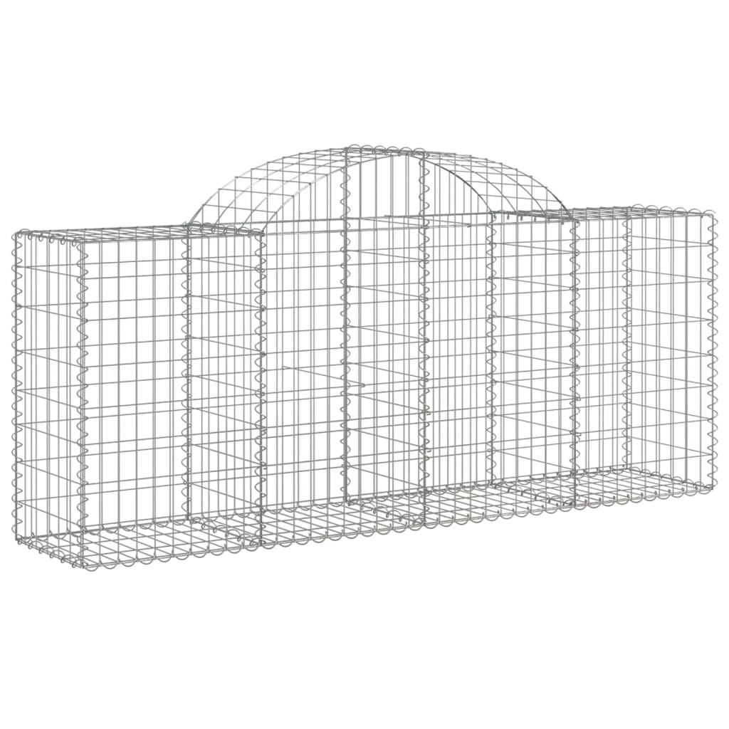 vidaXL Arched Gabion Baskets 12 pcs 200x50x80/100 cm Galvanised Iron