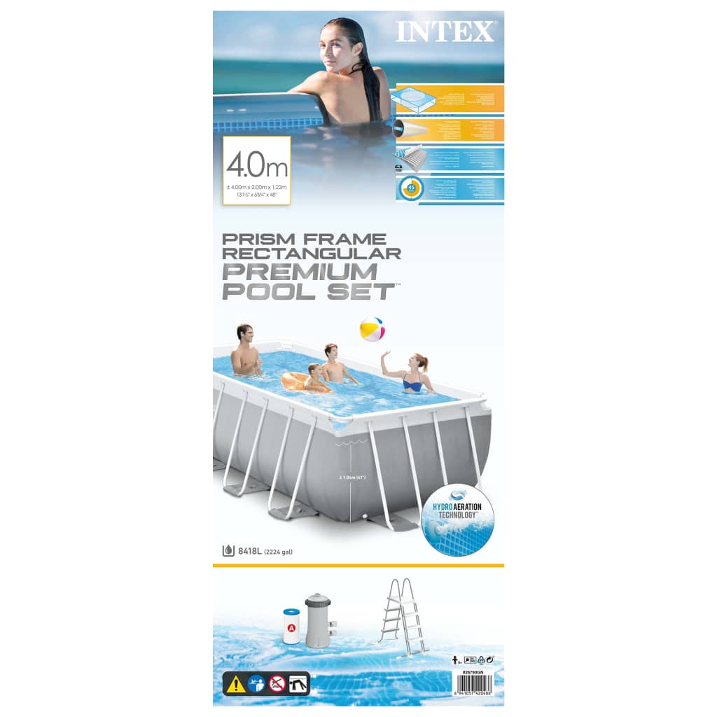 Intex Swimming Pool Set “Prism Frame Rectangular 400x200x122 cm