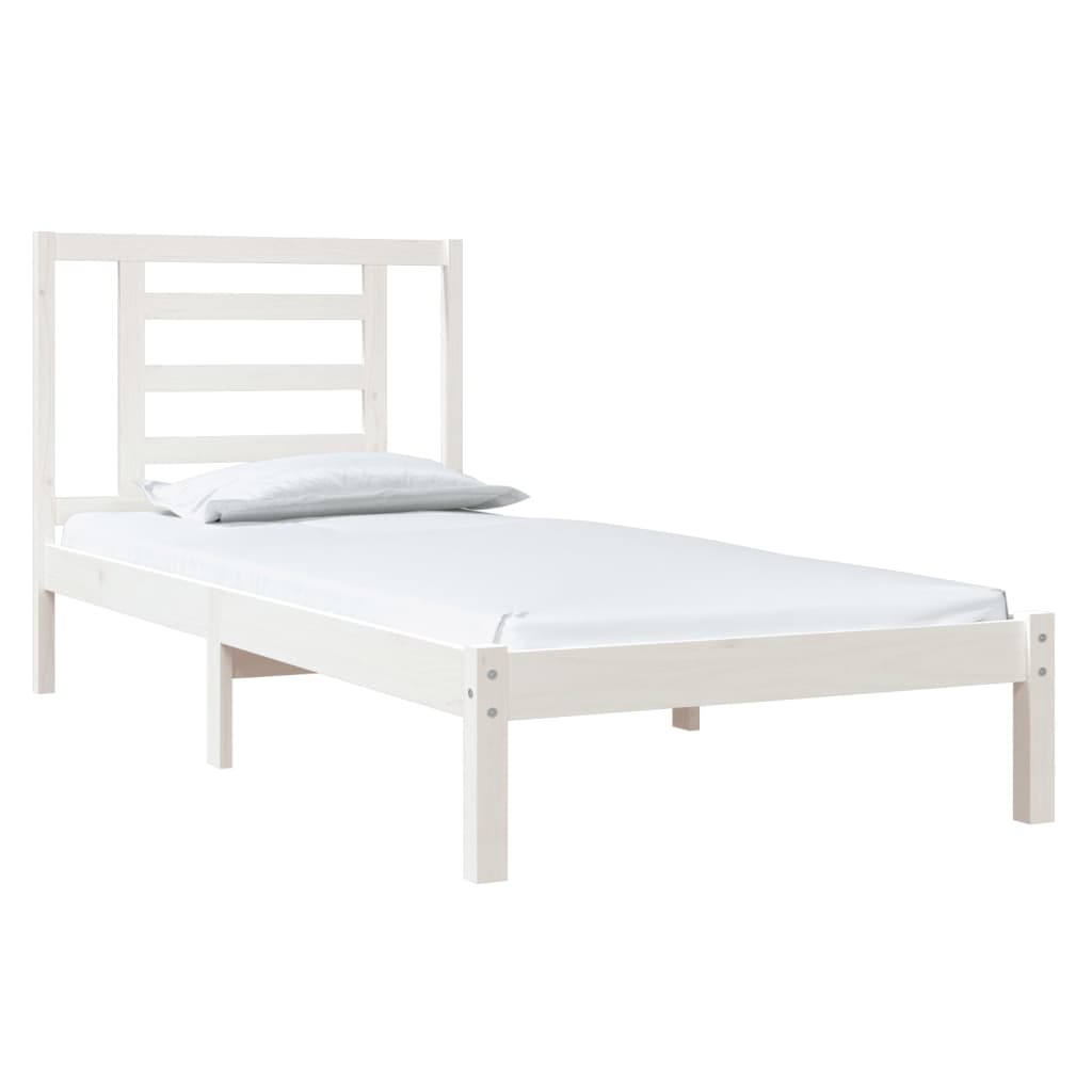 vidaXL Bed Frame without Mattress White 90x190 cm Single Solid Wood Pine