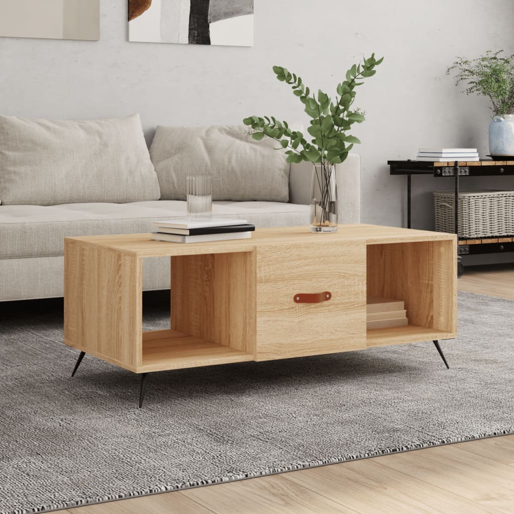 vidaXL Coffee Table Sonoma Oak 102x50x40 cm Engineered Wood