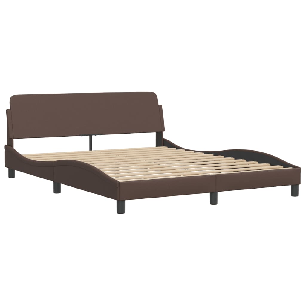 vidaXL Bed Frame with LED without Mattress Brown 160x200 cm