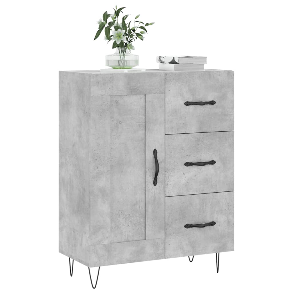 vidaXL Sideboard Concrete Grey 69.5x34x90 cm Engineered Wood