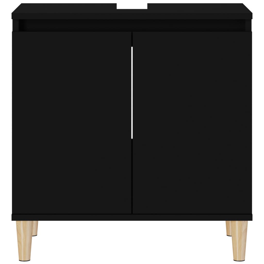 vidaXL Sink Cabinet Black 58x33x60 cm Engineered Wood