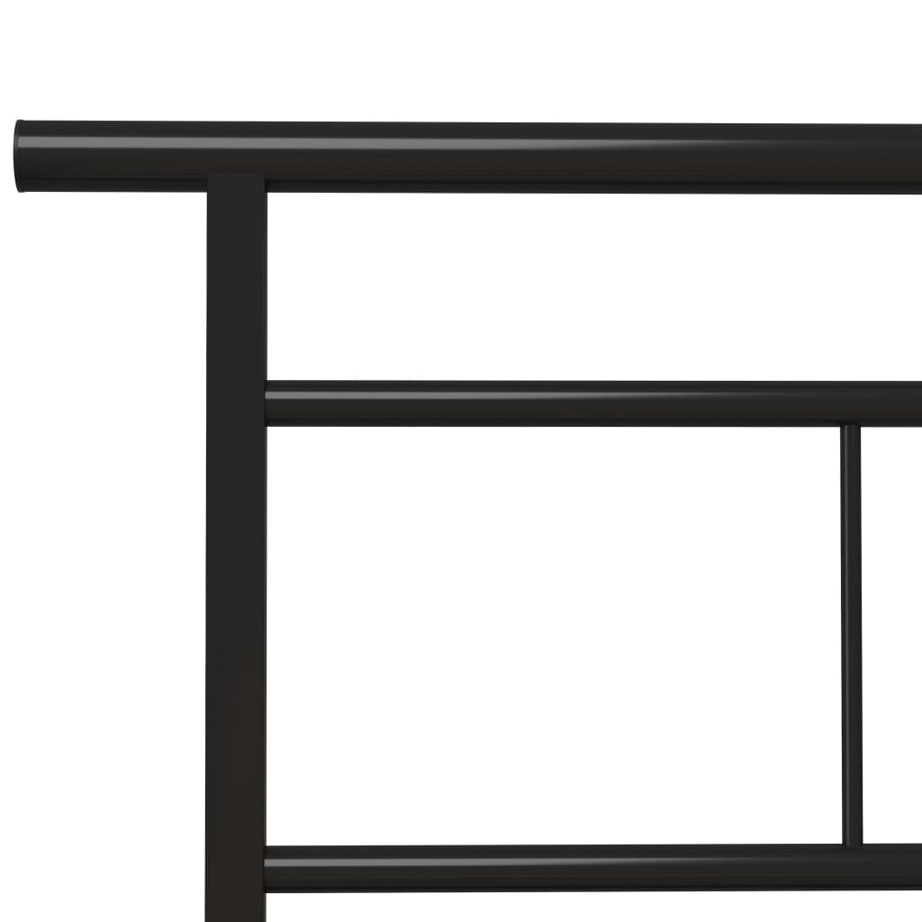 vidaXL Bed Frame without Mattress without Mattress Black Metal 90x200 cm