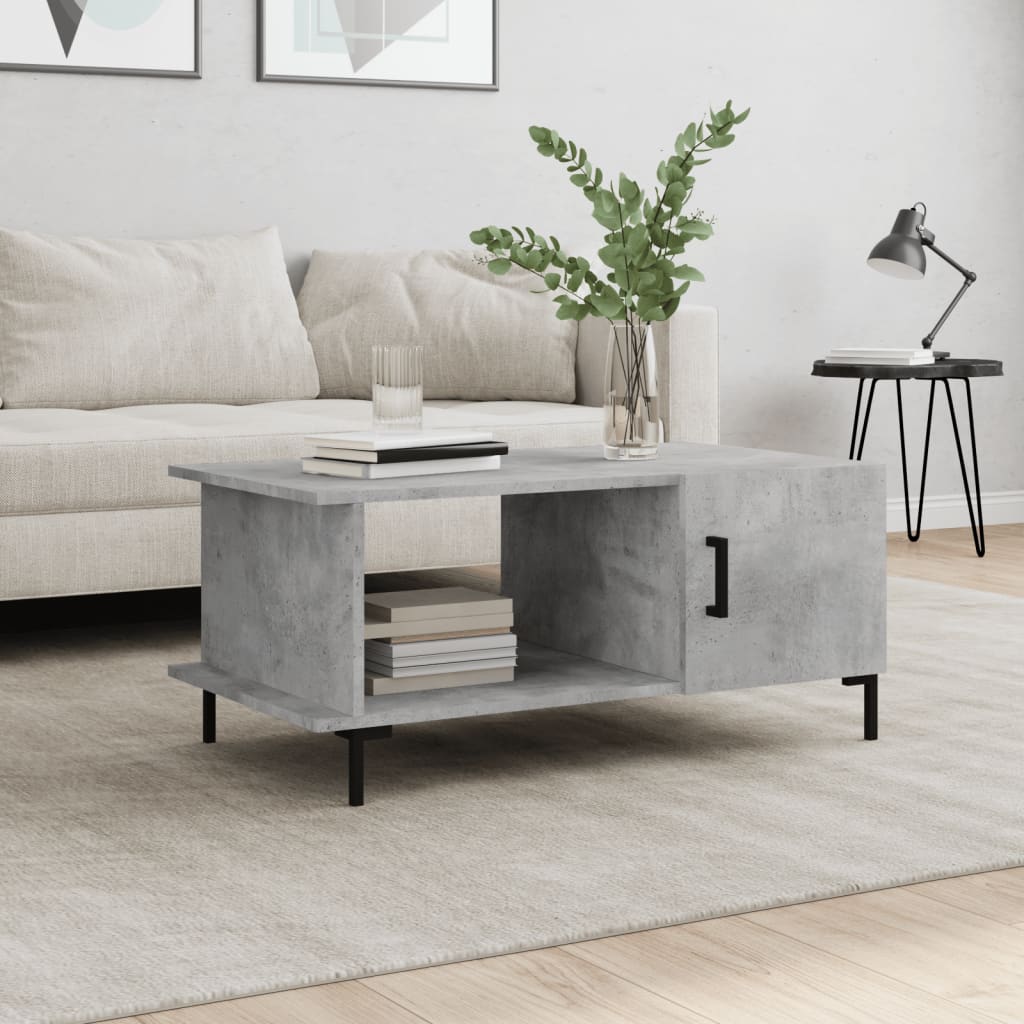 vidaXL Coffee Table Concrete Grey 90x50x40 cm Engineered Wood