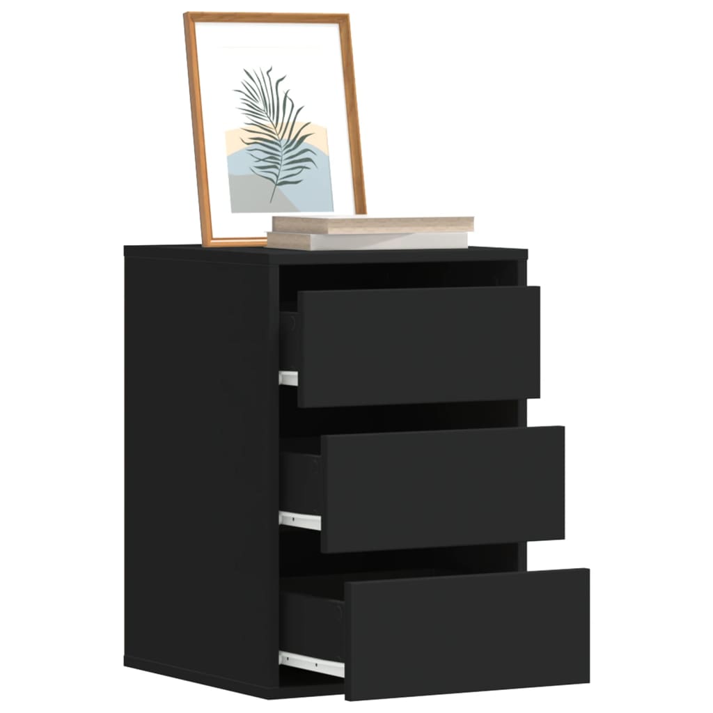 vidaXL Corner Chest of Drawers Black 40x41x58 cm Engineered Wood