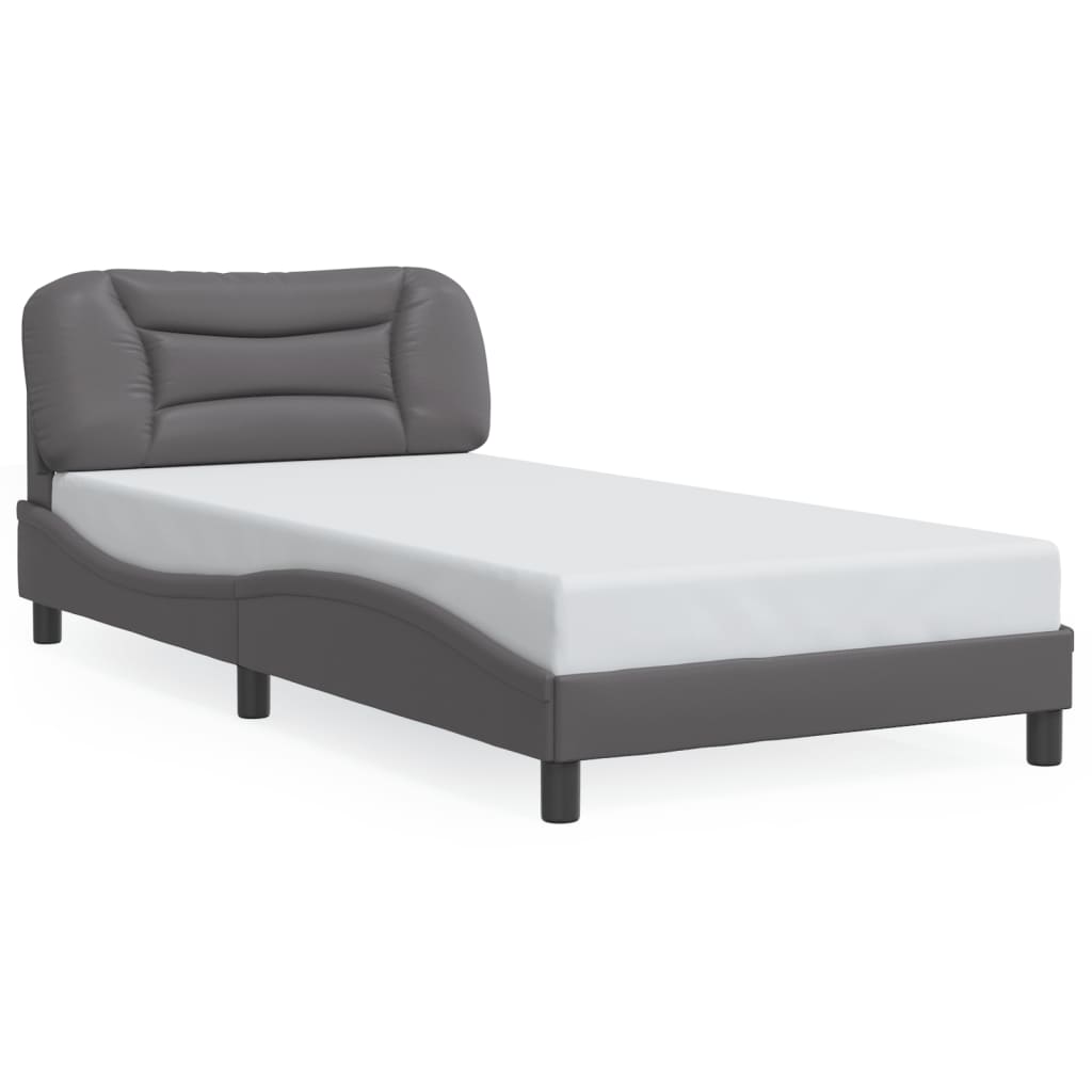 vidaXL Bed Frame with LED without Mattress Grey 100x200 cm