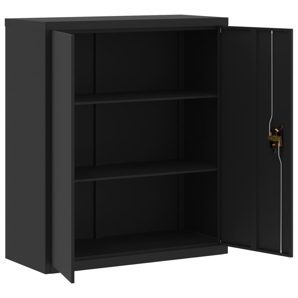 vidaXL File Cabinet Black 90x40x145 cm Steel