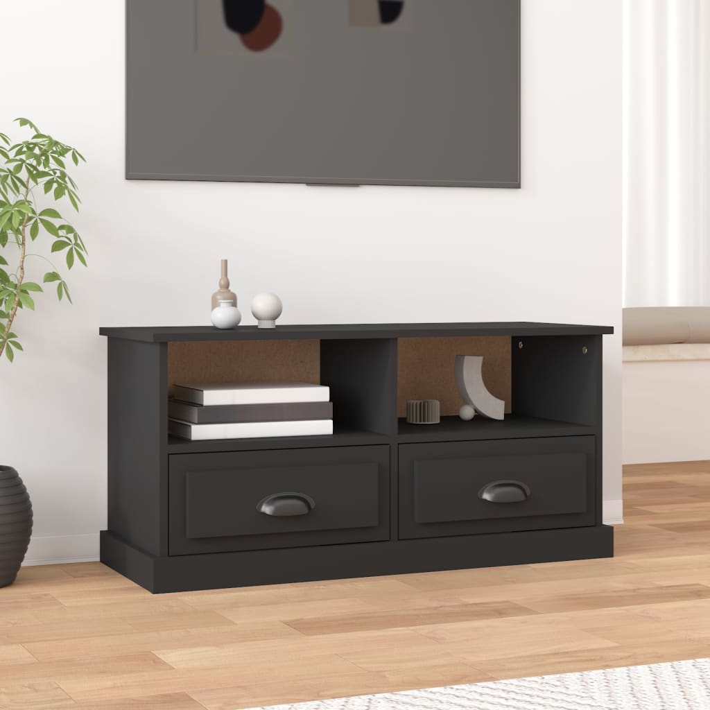 vidaXL TV Cabinet Black 93x35.5x45 cm Engineered Wood