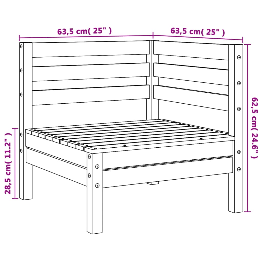 vidaXL Garden Sofa Corner Solid Wood Douglas