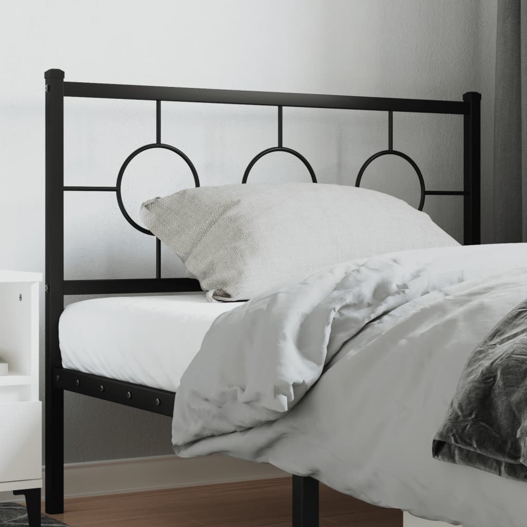 vidaXL Metal Headboard Black 107 cm