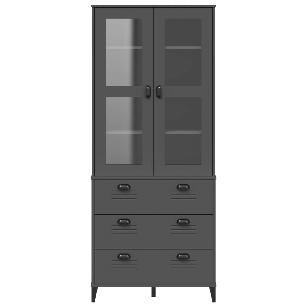 vidaXL Highboard VIKEN Anthracite Grey 80x40x190 cm Solid Wood Pine