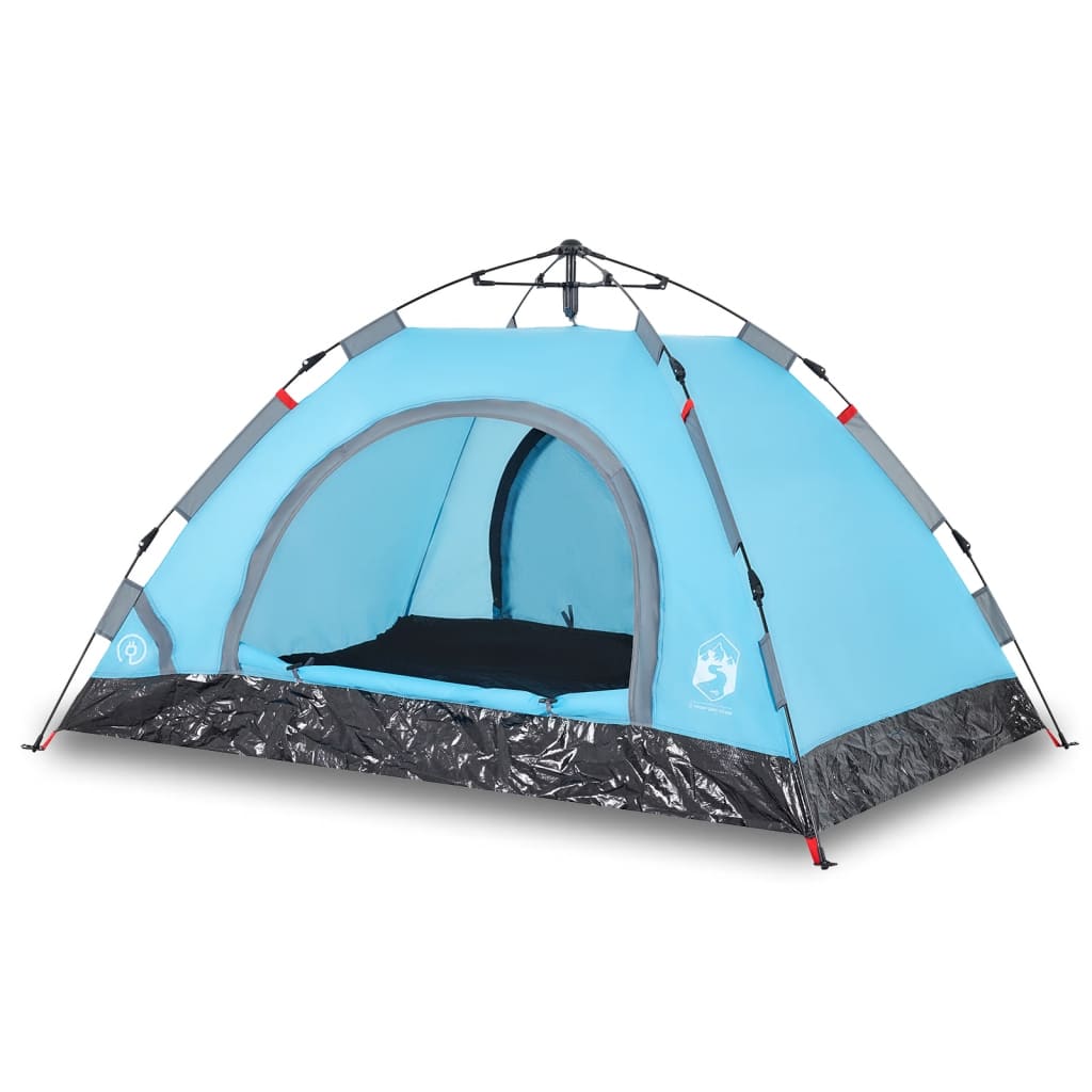 vidaXL Camping Tent 4-Person Blue Quick Release