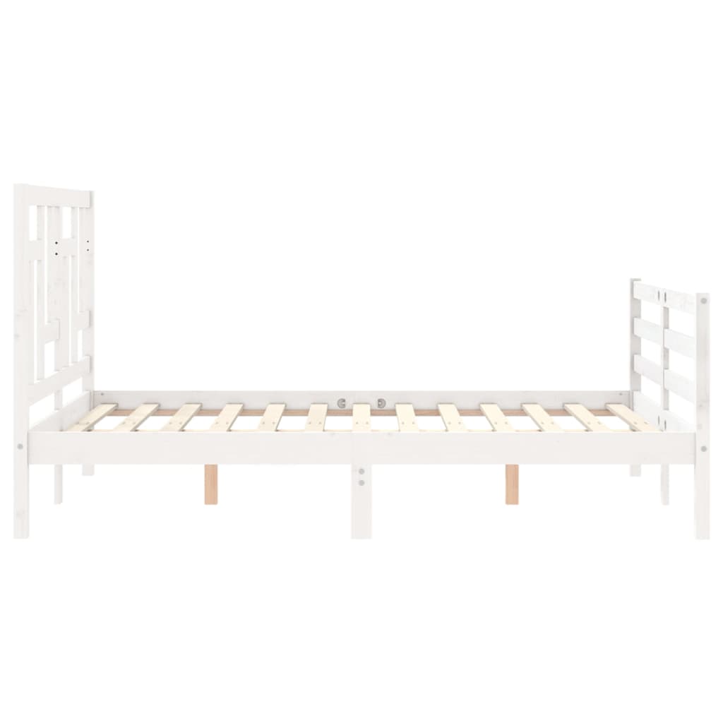 vidaXL Bed Frame without Mattress White 140x200 cm Solid Wood