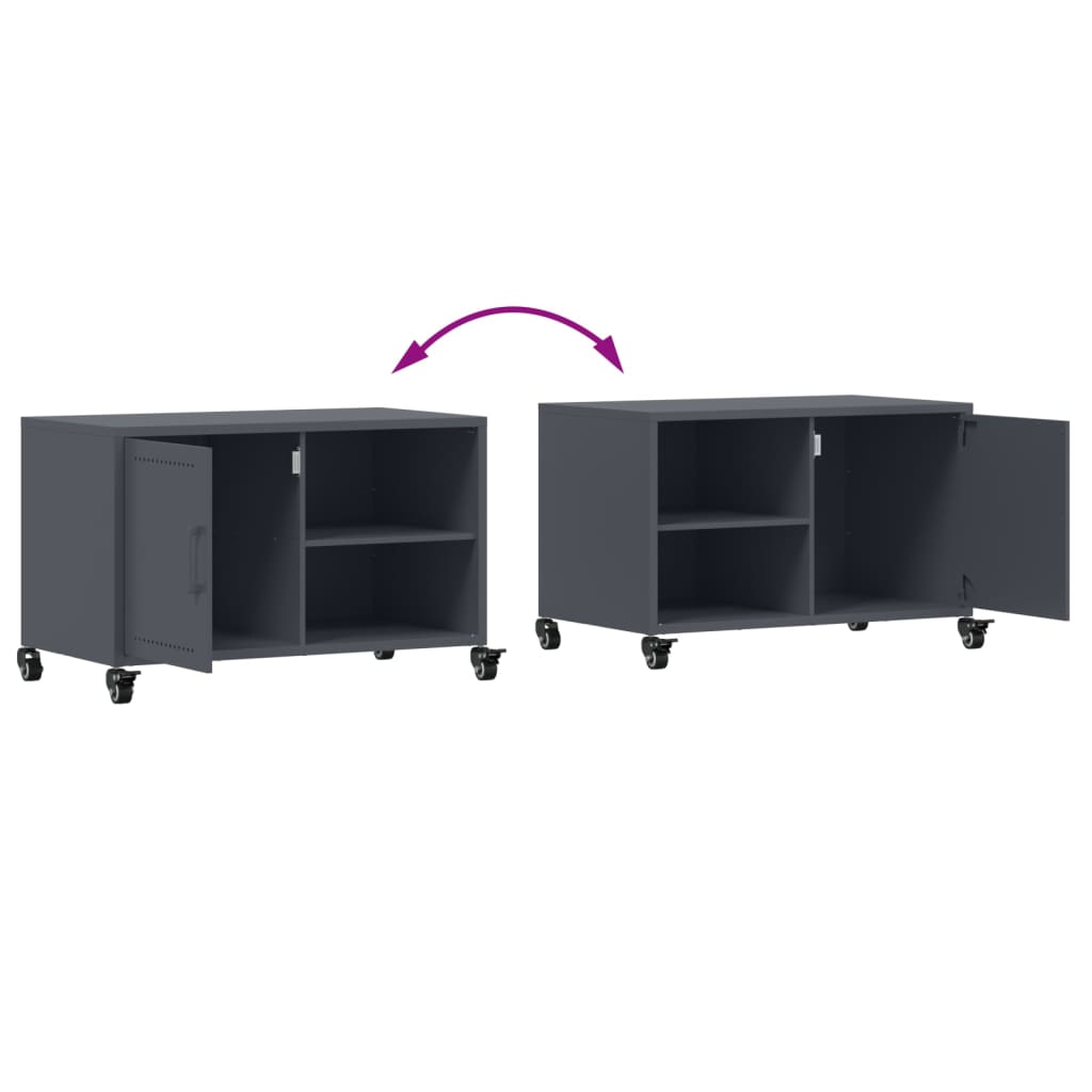 vidaXL TV Cabinet Anthracite 68x39x43.5 cm Steel