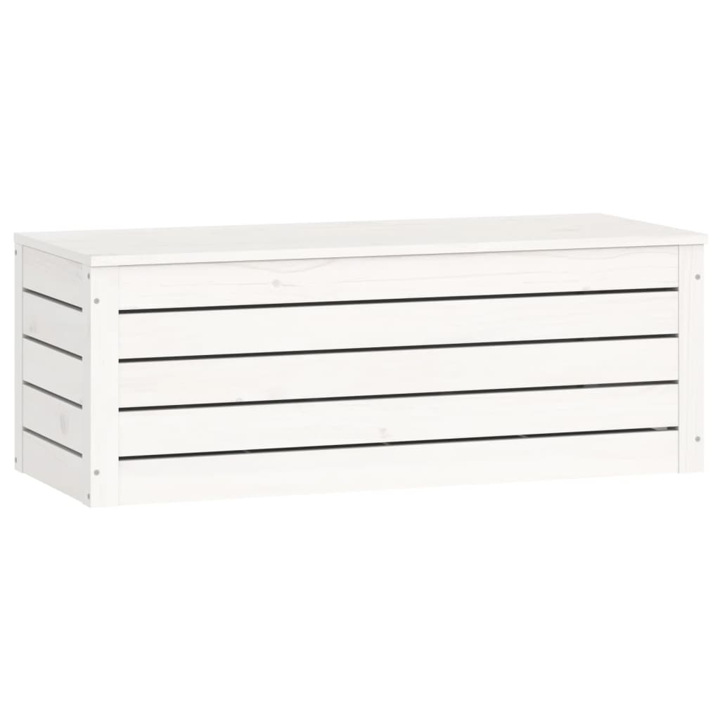 vidaXL Storage Box White 89x36.5x33 cm Solid Wood Pine