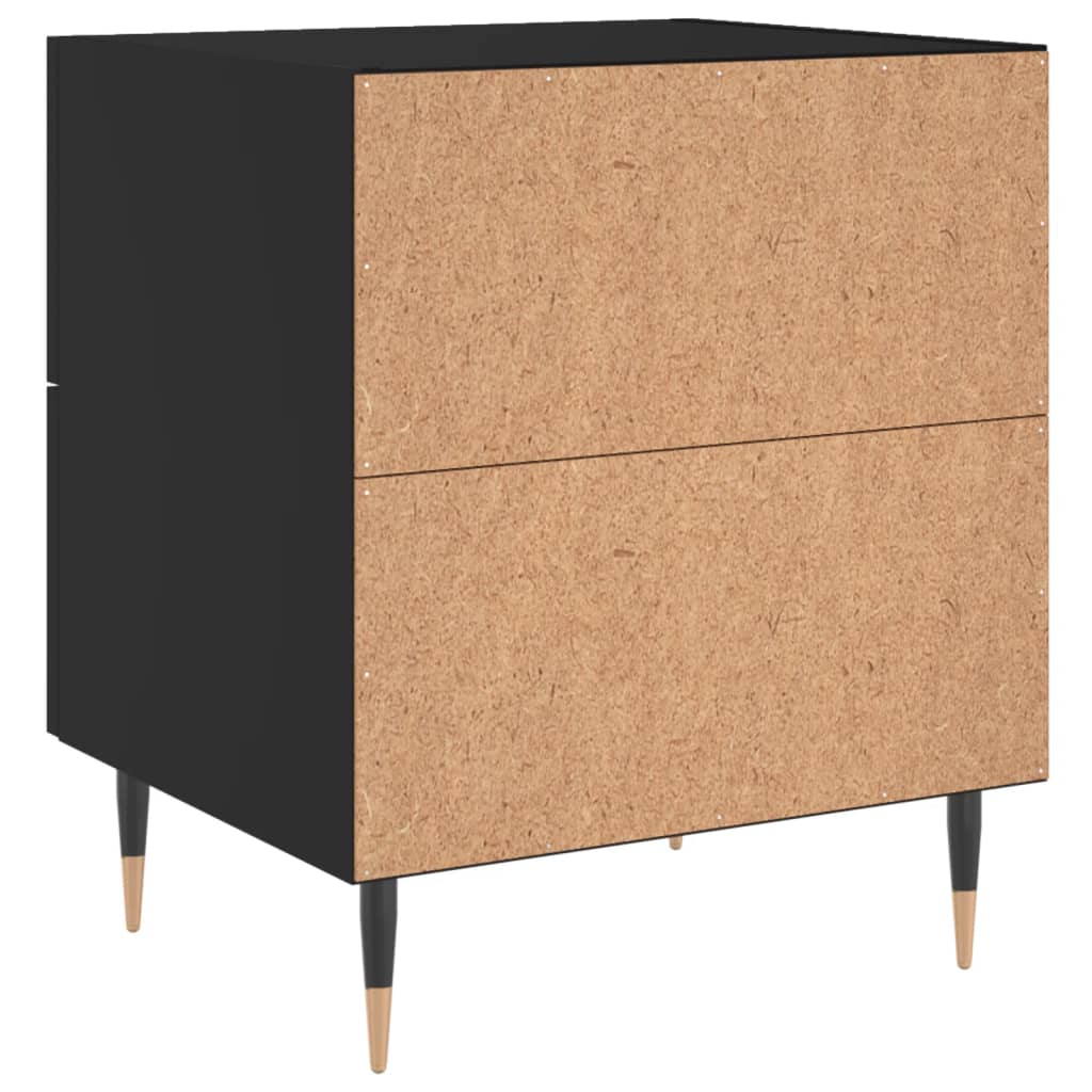 vidaXL Bedside Cabinet Black 40x35x47.5 cm Engineered Wood