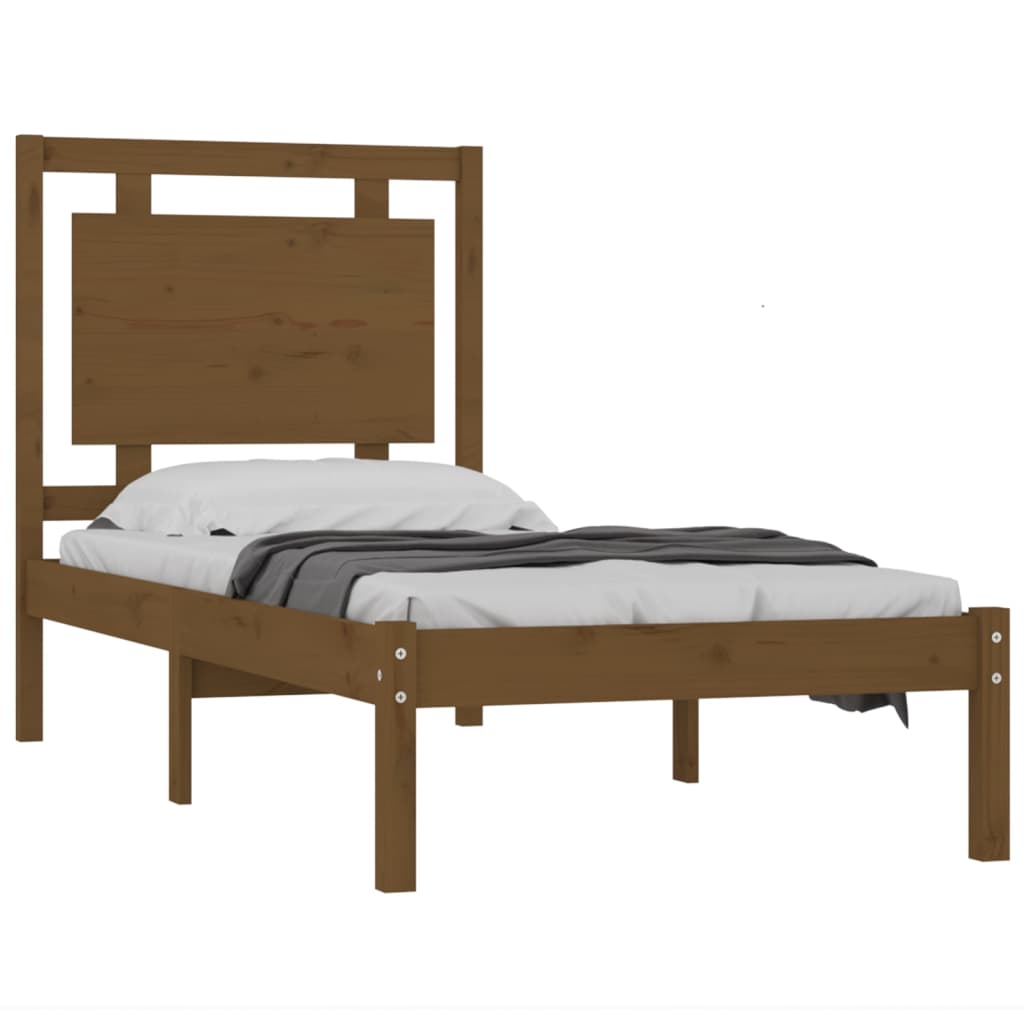 vidaXL Bed Frame without Mattress Honey Brown 100x200 cm Solid Wood