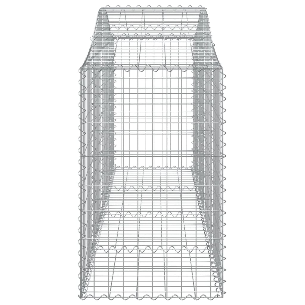 vidaXL Arched Gabion Baskets 15 pcs 200x50x80/100 cm Galvanised Iron