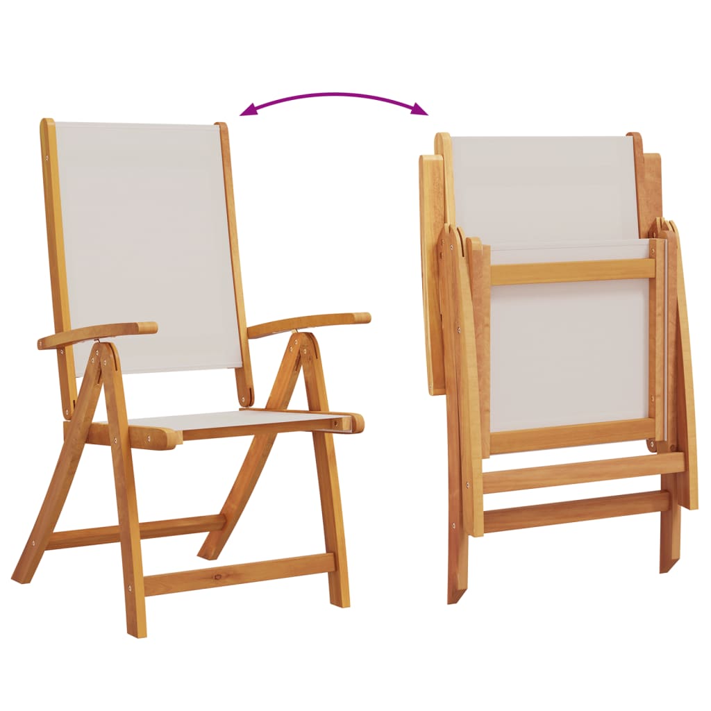 vidaXL Folding Garden Chairs 2 pcs Solid Wood Acacia and Textilene