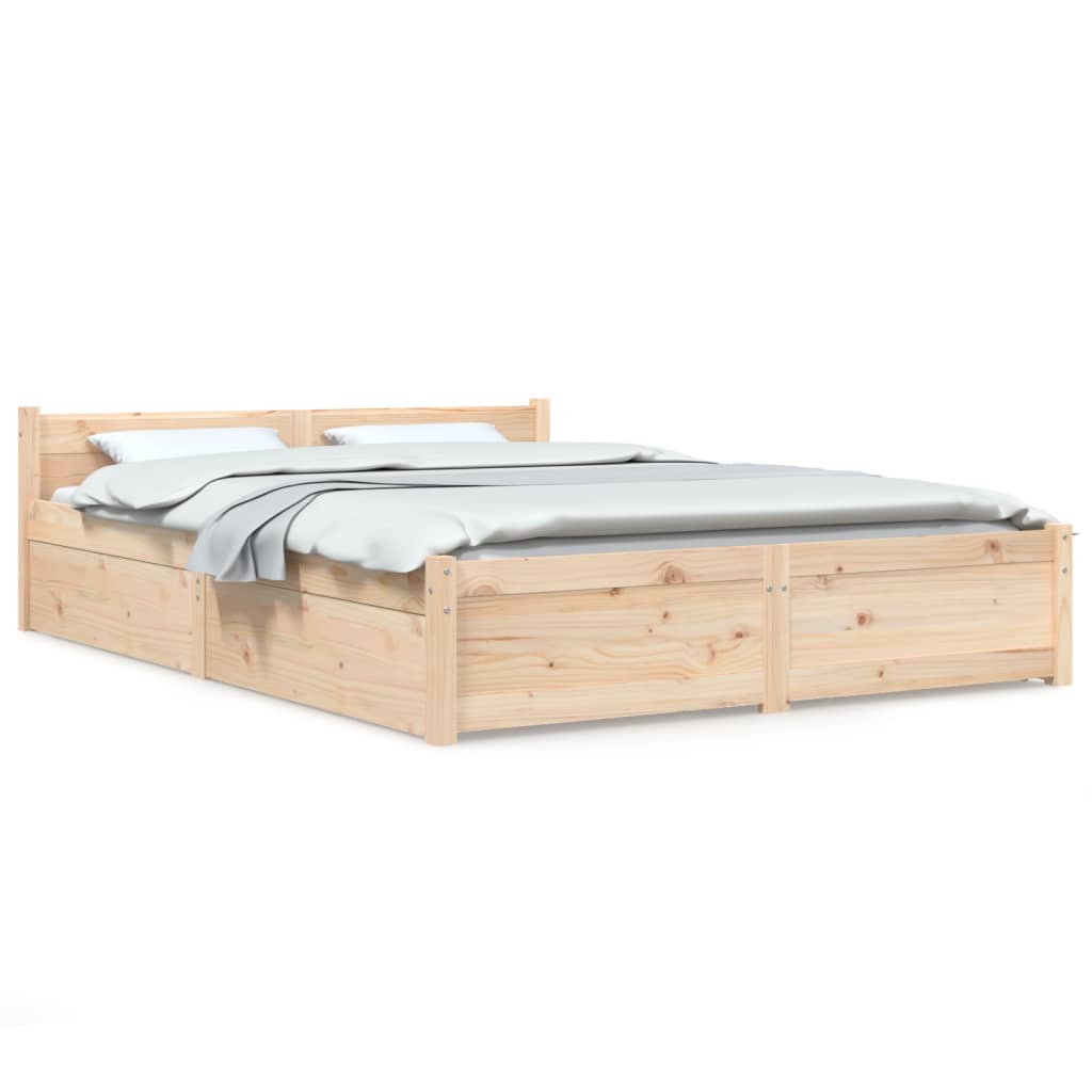 vidaXL Bed Frame without Mattress with Drawers 120x200 cm