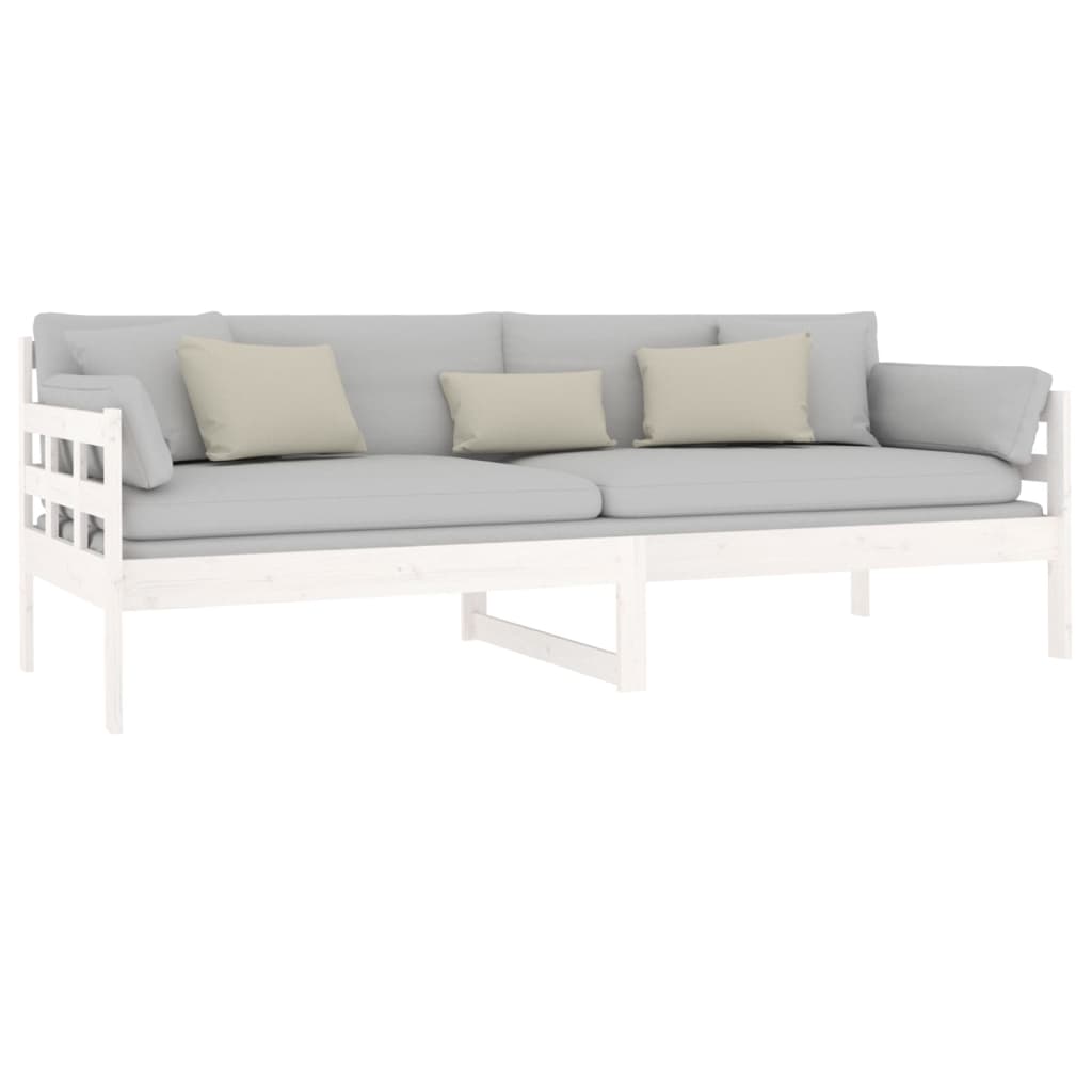 vidaXL Day Bed without Mattress White Solid Wood Pine 80x200 cm