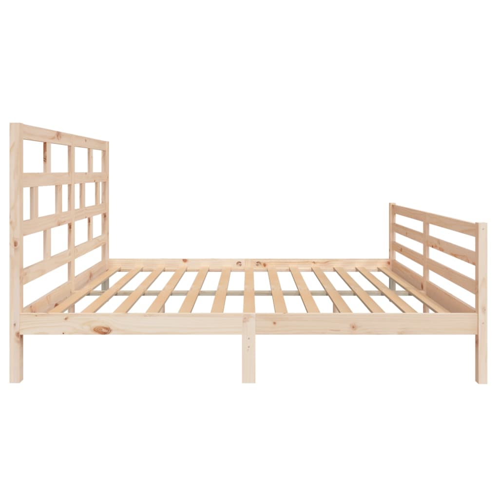 vidaXL Bed Frame without Mattress Solid Wood 160x200 cm (810440+814204)