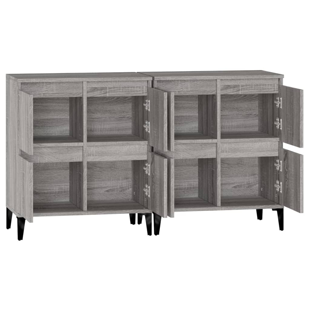 vidaXL Sideboards 2 pcs Grey Sonoma 60x35x70 cm Engineered Wood