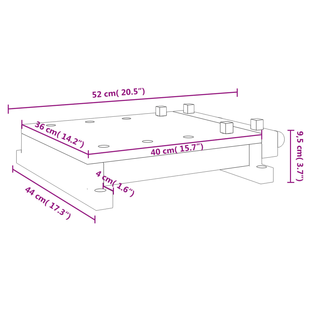 vidaXL Workbench Tabletop with Vice 52x44x9.5 cm Solid Wood Acacia